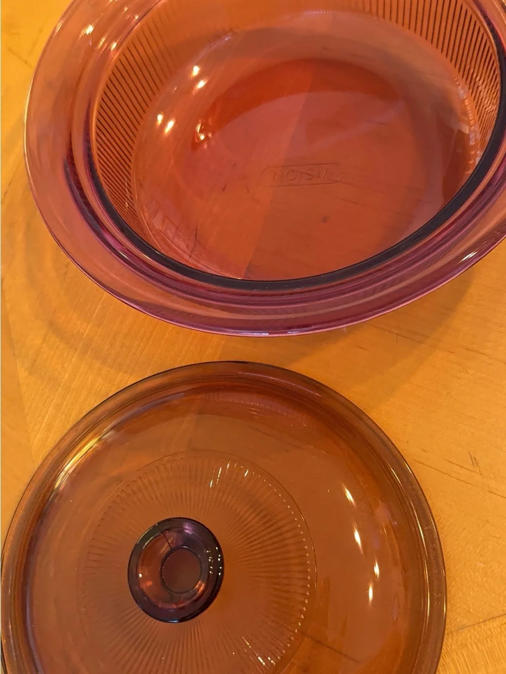 Vintage Corning Visions Cranberry Purple Covered Casserole Dish V-31-B 1L w/ Lid